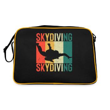 Fallschirmspringen Vintage Fallschirmspringer - Retro Tasche - Schwarz/Gold - Hinten