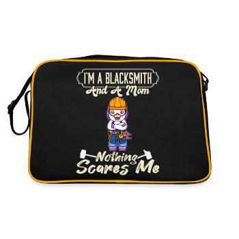 Je suis un forgeron et une maman rien ne me fait peur - Sac Retro - noir/or - Dos