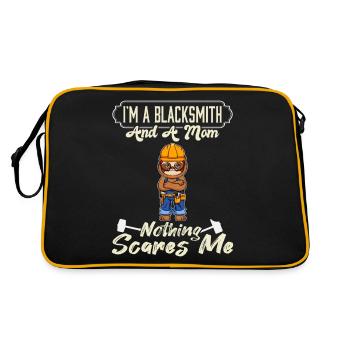 Je suis un forgeron et une maman rien ne me fait peur - Sac Retro - noir/or - Dos