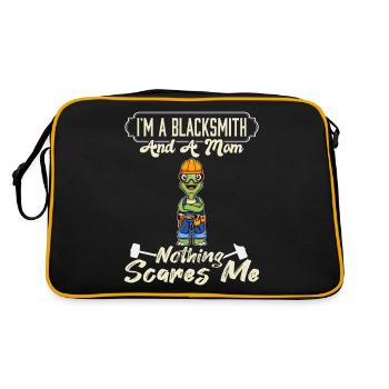 Je suis un forgeron et une maman rien ne me fait peur - Sac Retro - noir/or - Dos