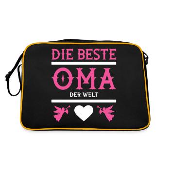 Die beste Oma der Welt - Retro Tasche - Schwarz/Gold - Hinten