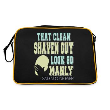 That Clean Shaven Guy Look So Manly Said No One - Retro Bag - black/gold - Back