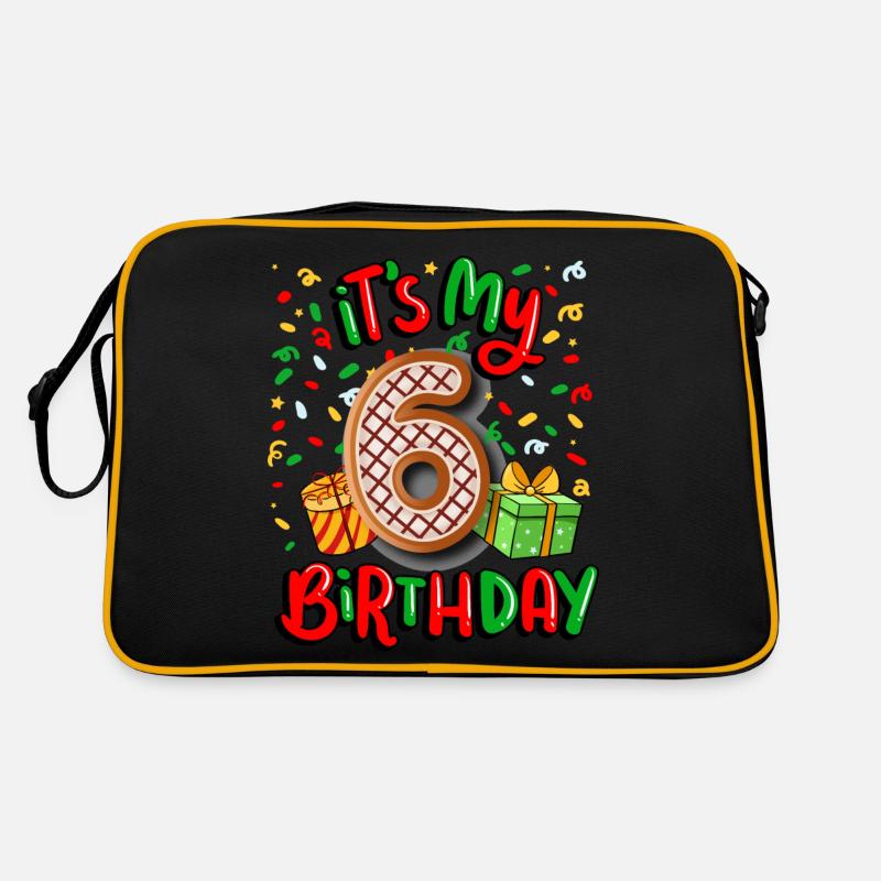 Es Ist Mein 6. Geburtstag Weihnachtsgeschenk 6. - Retro Tasche - Schwarz/Gold