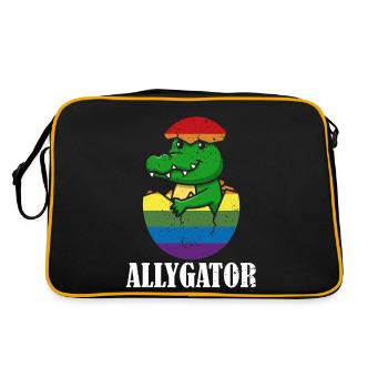 Allygator Hetero-verbündeter Alligator - Retro Tasche - Schwarz/Gold - Hinten