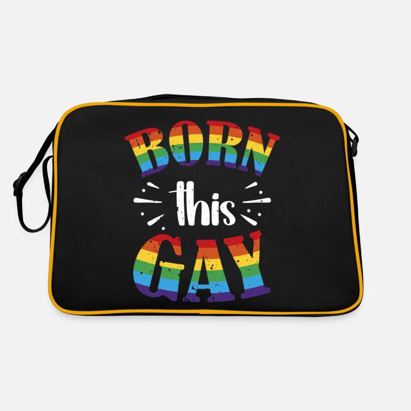 Born This Homosexuell Stolz Flagge Regenbogen Retro Tasche