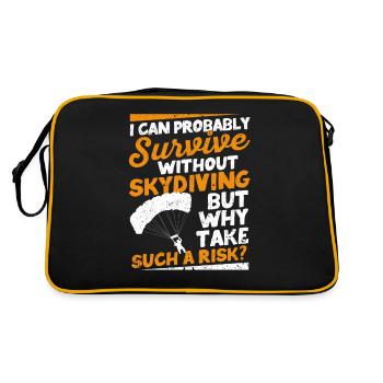 Ich kann wahrscheinlich auch ohne Fallschirmspring - Retro Tasche - Schwarz/Gold - Hinten