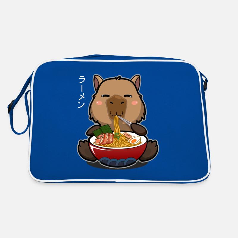 Kawaii Capybara mangeant des ramen d’un jeu de mots Ramen Bowl Sac Retro