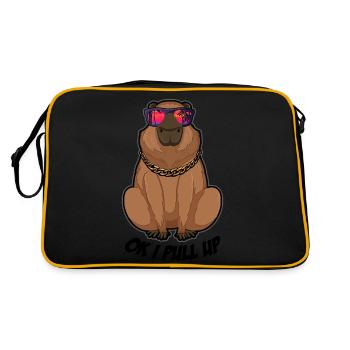 Ok I Pull Up Funny Capybara Glasses Dank Rodent - Retro Bag - black/gold - Back