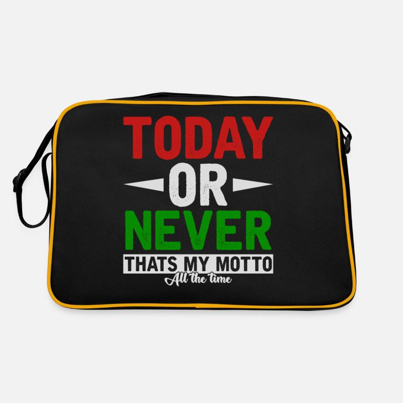Motivation - Retro Tasche - Schwarz/Gold