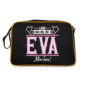 Eva Geschenkidee Geschenk Geburtstag - Retro Tasche - Schwarz/Gold - Hinten