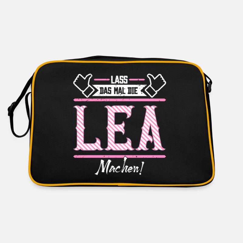 Lea Geschenkidee Geschenk Geburtstag - Retro Tasche - Schwarz/Gold