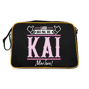 Kai Geschenkidee Geschenk Geburtstag - Retro Tasche - Schwarz/Gold - Hinten
