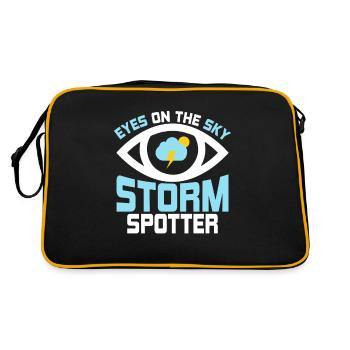 Eyes On The Sky - Storm Spotter Meteorologist Sto - Retro Tasche - Schwarz/Gold - Hinten