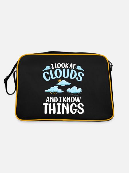 I Look At Clouds And I Know Things Meteorologist - Retro Bag - black/gold - Back