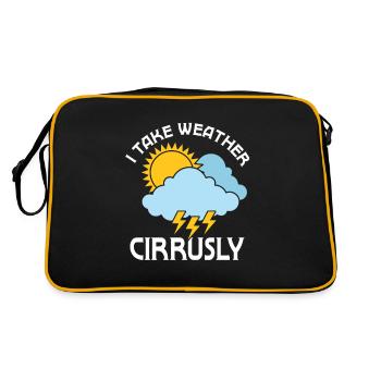 Je prends la météo cirrusly météorologue météorologue - Sac Retro - noir/or - Dos