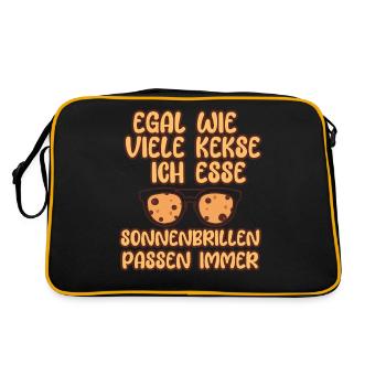 Schokoladen Plätzchen Weihnachten - Retro Tasche - Schwarz/Gold - Hinten