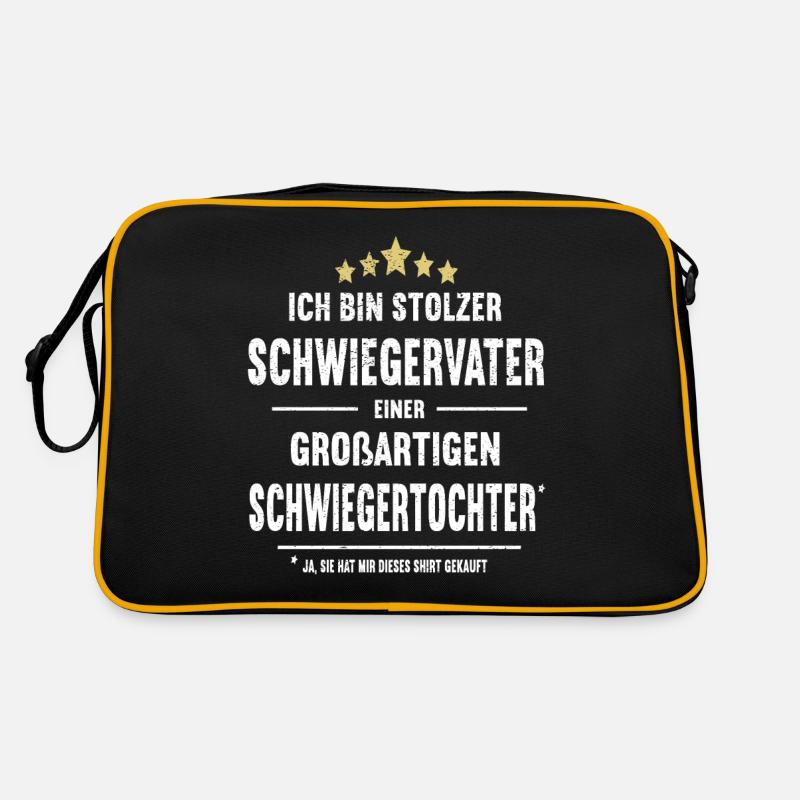 Schwiegervater Schwiegertochter Stolzer Papa Retro Tasche