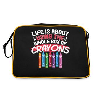 Life Is About Using The Whole Box Of Crayons - Retro Bag - black/gold - Back