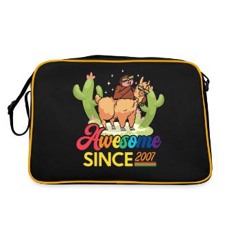 Génial depuis 2007 Année de naissance Anniversaire du mouton - Sac Retro - noir/or - Dos