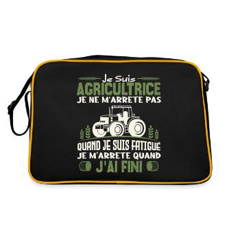 Je suis agricultrice je ne m'arrête pas. - Sac Retro - noir/or - Dos