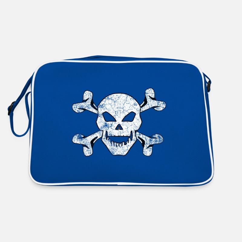 Textured Skull And Crossbones Retro Bag