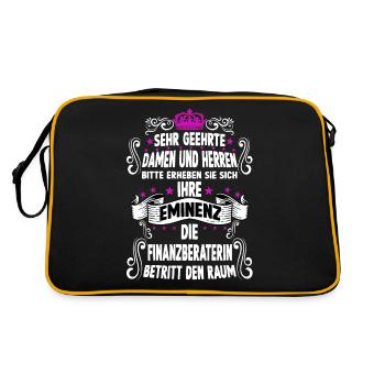 Finanzberaterin T witziges Spruch Finanzberaterin - Retro Tasche - Schwarz/Gold - Hinten