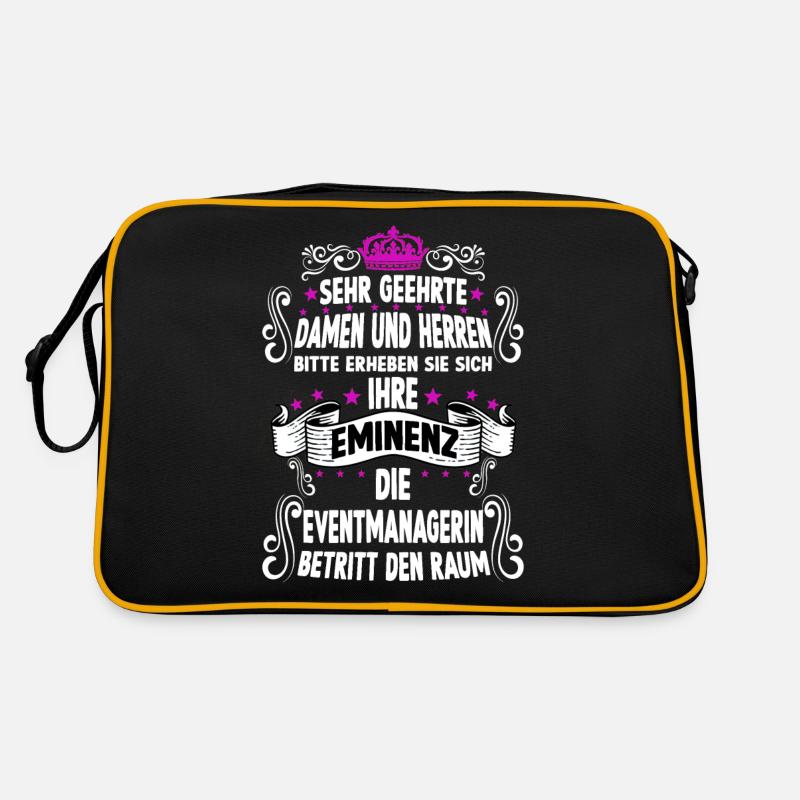 Eventmanagerin T witziges Spruch Eventmanagerin - Retro Tasche - Schwarz/Gold