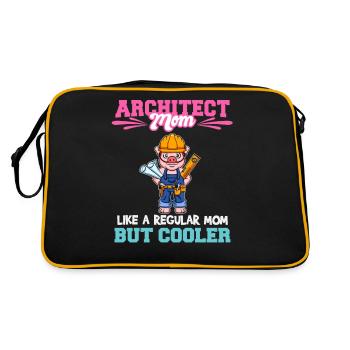 Architect Mom Like A Regualr Mom But Cooler - Retro Tasche - Schwarz/Gold - Hinten