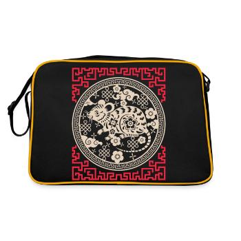 Horoscope chinois Chine Année du Rat - Sac Retro - noir/or - Dos