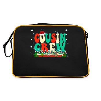 Cousin Crew 2022 - Vintage Weihnachtspyjama Cousin - Retro Tasche - Schwarz/Gold - Hinten