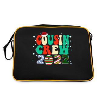 Cousins süßes Weihnachtspyjama Set - Cousin Crew - Retro Tasche - Schwarz/Gold - Hinten