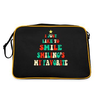 Lächeln mein Lieblings-lustiger Weihnachtspyjama - Retro Tasche - Schwarz/Gold - Hinten