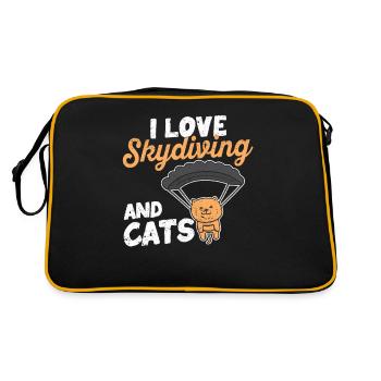 Funny Parachutists Kitten Parachute - Retro Bag - black/gold - Back