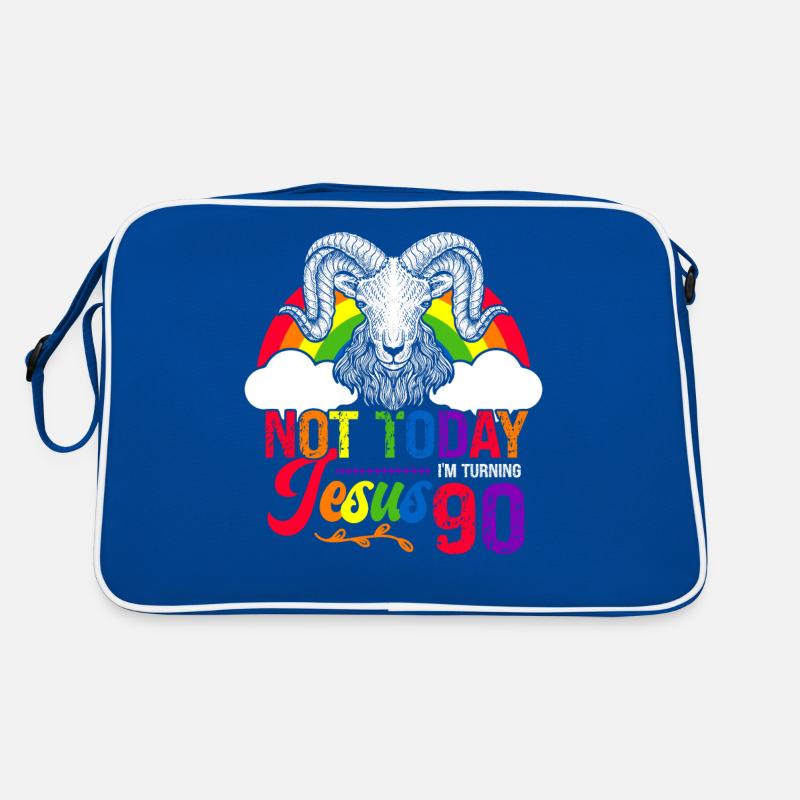 Nicht Heute Jesus Ich Werde 90 Regenbogenschaf Retro Tasche