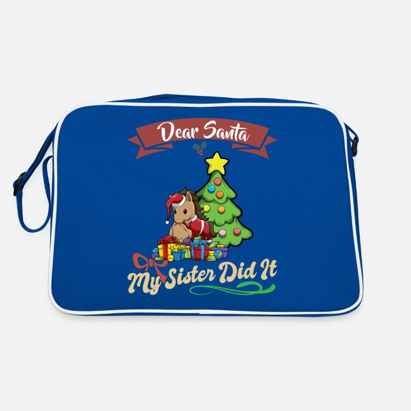 Dear Santa My Sister Did It Siblings Christmas Retro Bag