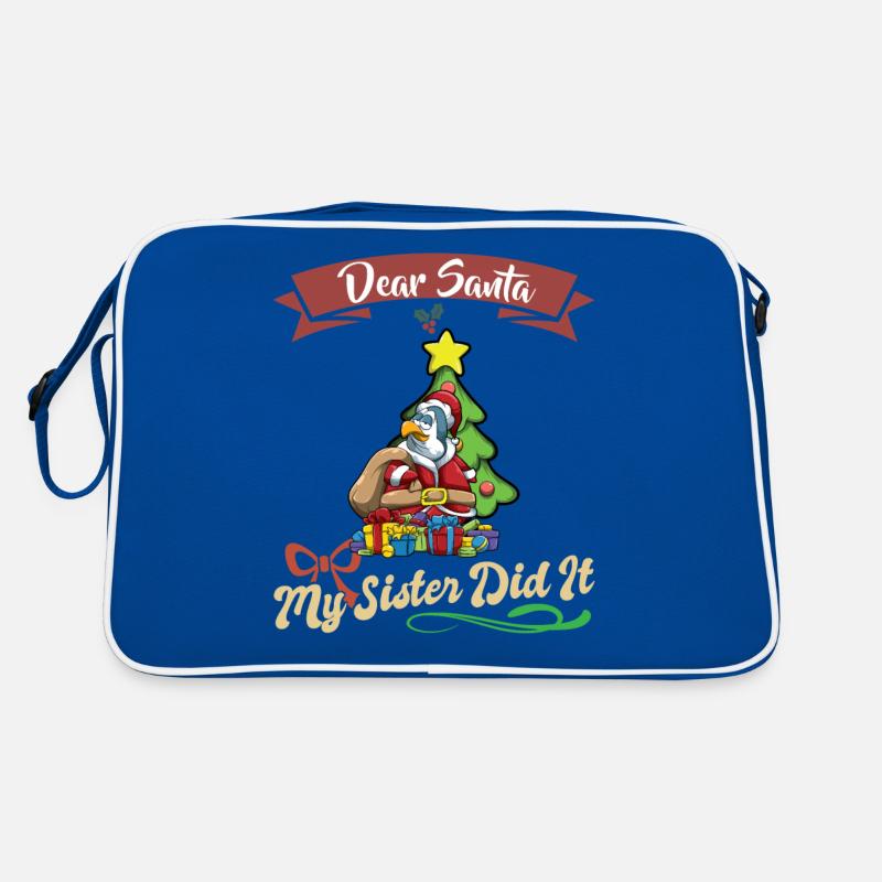 Dear Santa My Sister Did It Siblings Christmas Retro Bag