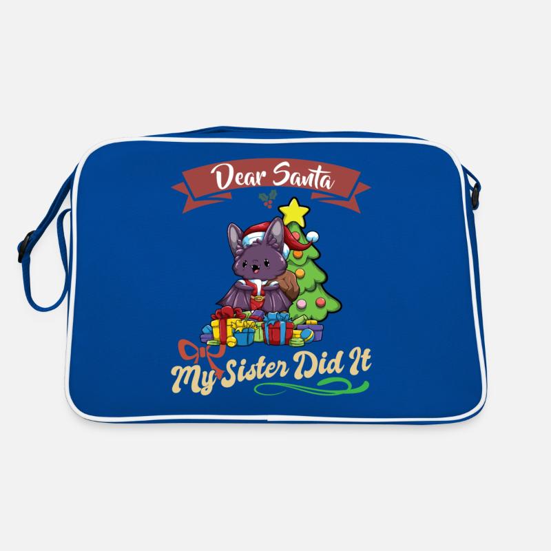 Dear Santa My Sister Did It Siblings Christmas Retro Bag