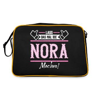 Nora Geschenkidee Geschenk Geburtstag - Retro Tasche - Schwarz/Gold - Hinten