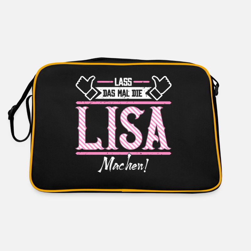 Lisa Geschenkidee Geschenk Geburtstag - Retro Tasche - Schwarz/Gold