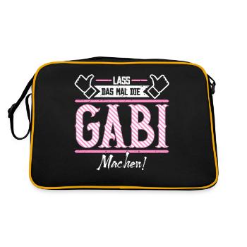 Gabi Geschenkidee Geschenk Geburtstag - Retro Tasche - Schwarz/Gold - Hinten