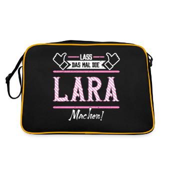 Lara Geschenkidee Geschenk Geburtstag - Retro Tasche - Schwarz/Gold - Hinten