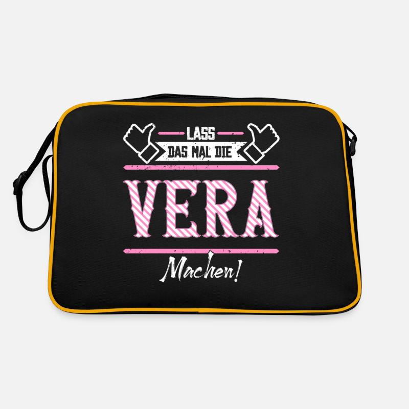 Vera Geschenkidee Geschenk Geburtstag - Retro Tasche - Schwarz/Gold