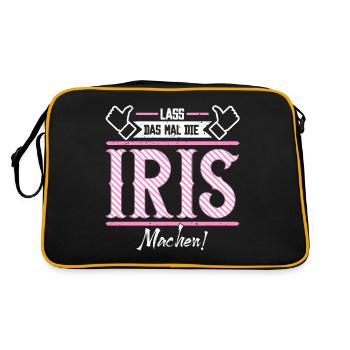Iris Geschenkidee Geschenk Geburtstag - Retro Tasche - Schwarz/Gold - Hinten