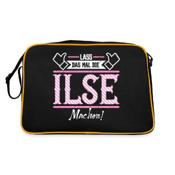 Ilse Geschenkidee Geschenk Geburtstag - Retro Tasche - Schwarz/Gold - Hinten