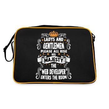 web developer T funny saying motive Webdeveloper - Retro Bag - black/gold - Back
