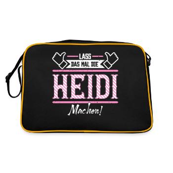 Heidi Geschenkidee Geschenk Geburtstag - Retro Tasche - Schwarz/Gold - Hinten