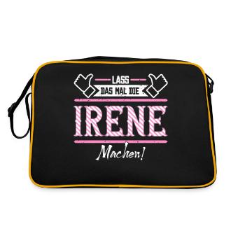 Irene Geschenkidee Geschenk Geburtstag - Retro Tasche - Schwarz/Gold - Hinten
