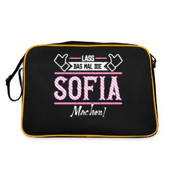 Sofia Geschenkidee Geschenk Geburtstag - Retro Tasche - Schwarz/Gold - Hinten