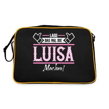 Luisa Geschenkidee Geschenk Geburtstag - Retro Tasche - Schwarz/Gold - Hinten