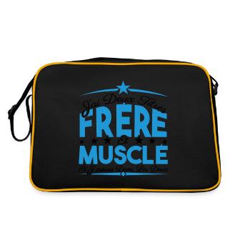 J'ai deux titres frère et Muscle. Cadeau frère. - Sac Retro - noir/or - Dos